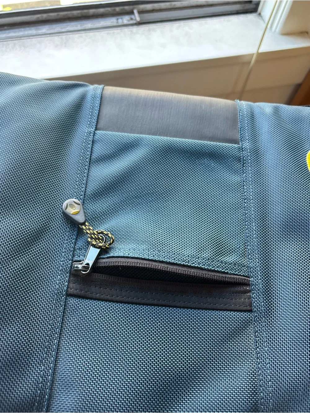 Timbuk2 Navy Laptop Messenger Bag with Yellow Logo Accent